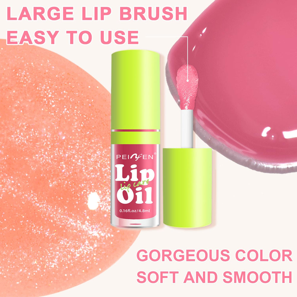 Scarman lip oil glaze texture swatch demonstrates light, creamy shine without stickiness