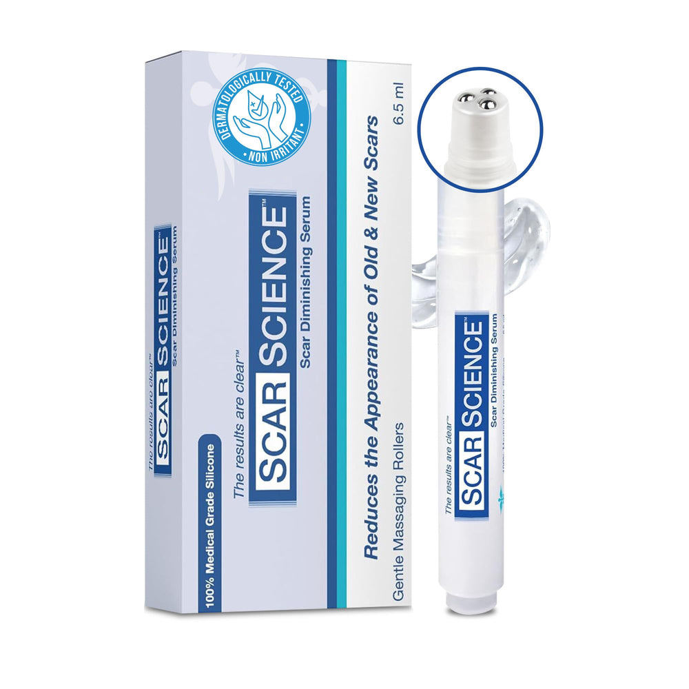 ScarScience gel para cicatrices rodillo tri: masaje suave y eficaz.