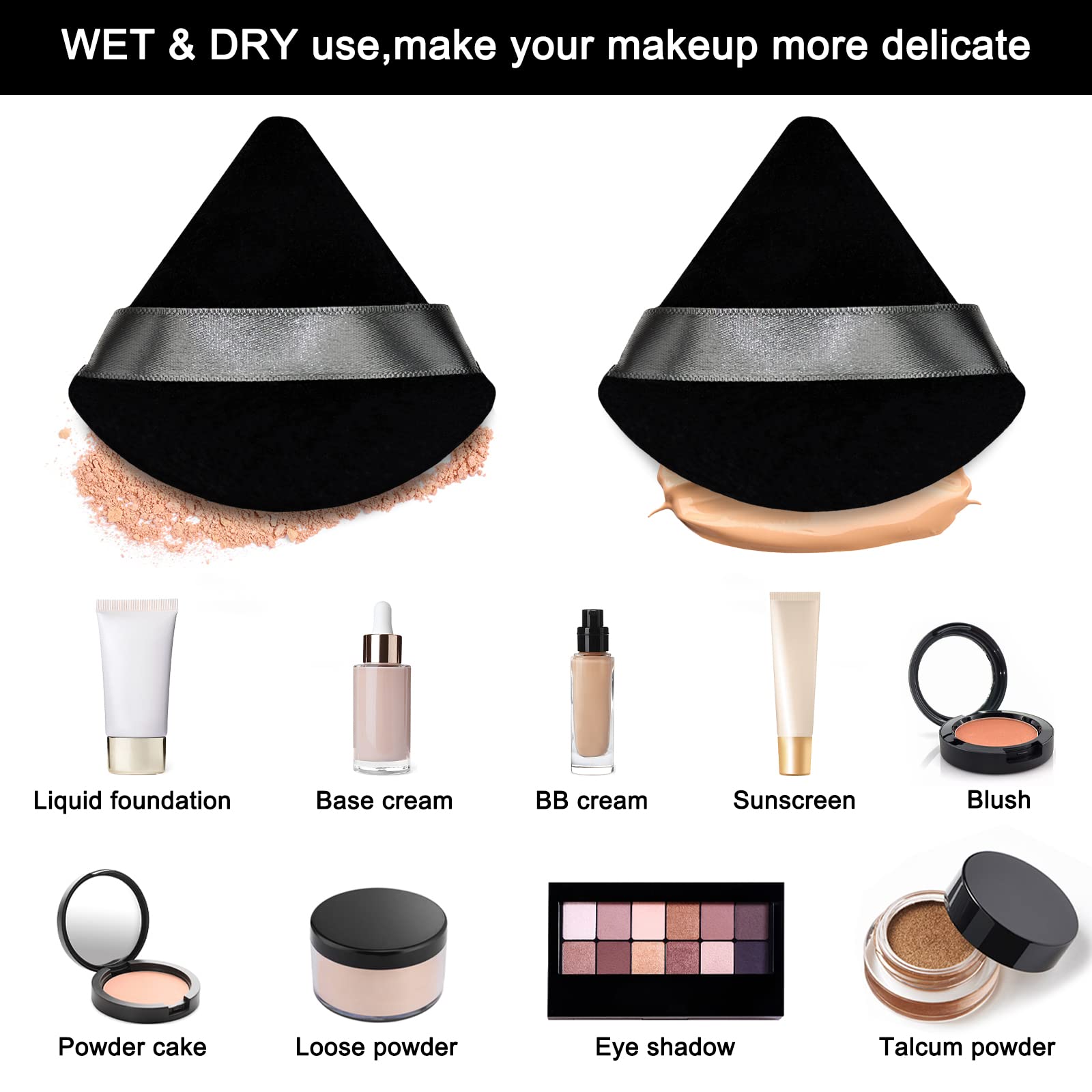 Scartink puff suitable for wet and dry cosmetics.