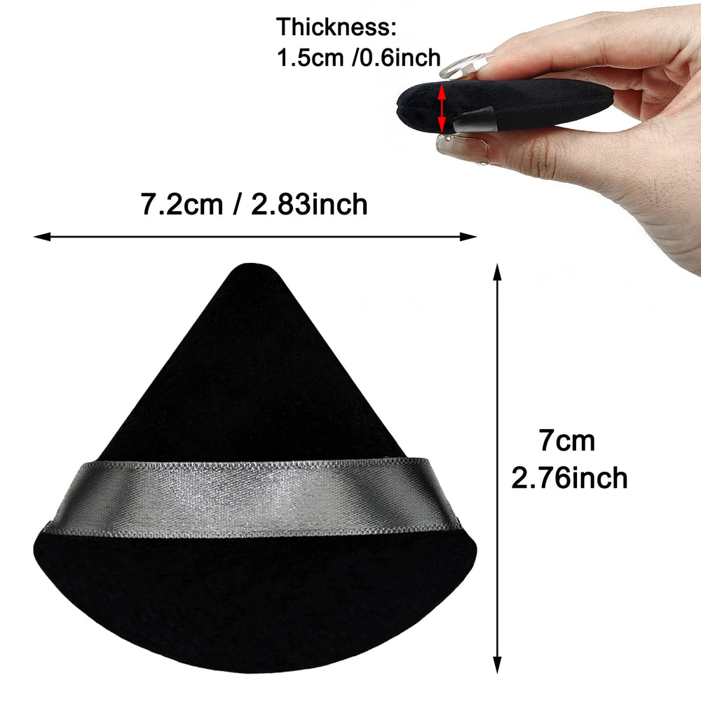 Scartink puff with ribbon band handle for secure grip.