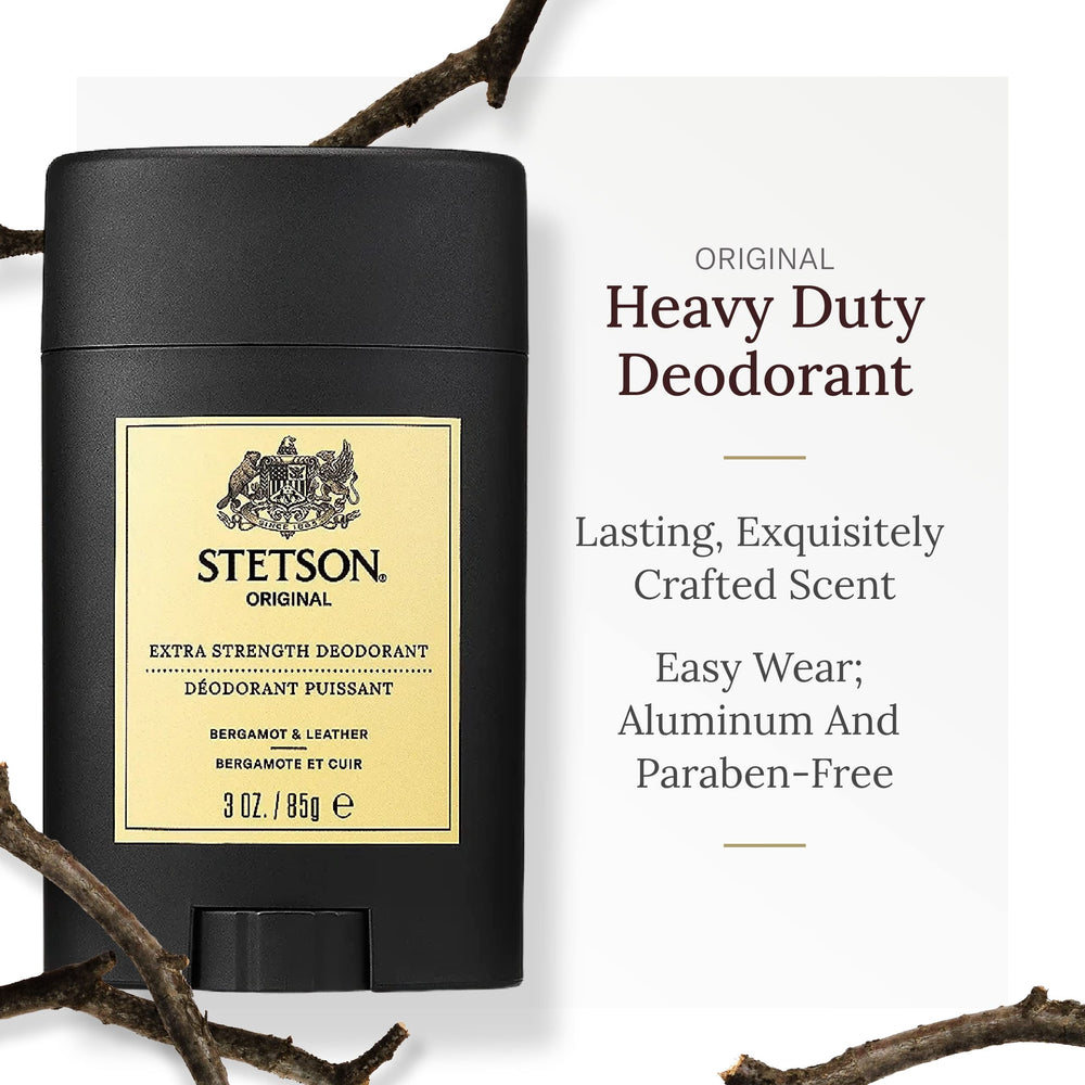 SCENT BEAUTY Stetson heavy-duty gel deodorant close-up showing durable protection