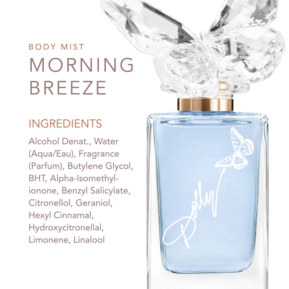 SCENT BEAUTY Dolly Parton EDT close-up showing butterfly bottle and label.