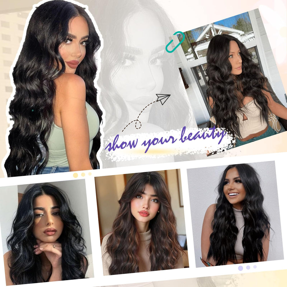 SCENTW long-wavy wig side view highlights graceful movement and bounce.