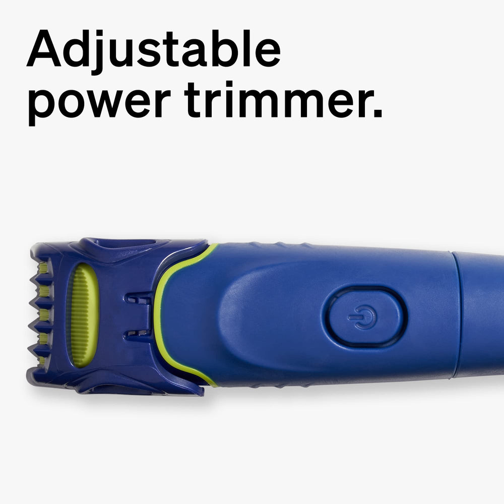 Schick Hydro 5 Groomer built-in-power-trimmer — three adjustable comb lengths for personalized length.
