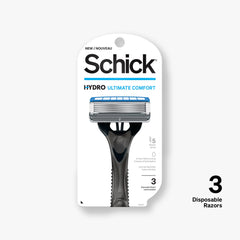 Schick Hydro 5 hydrating gel reservoir highlights skin comfort during shaving.