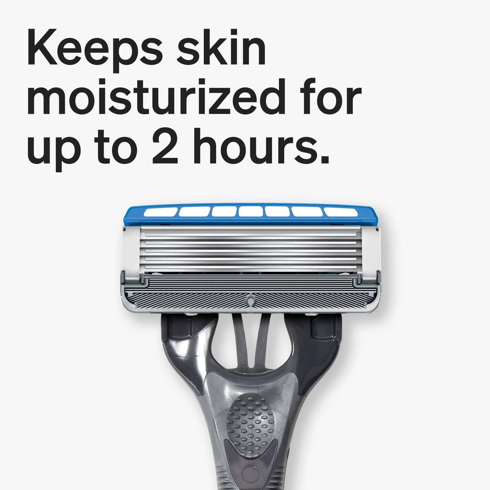 Schick Hydro 5 in-use shaving motion demonstrates efficient routine.