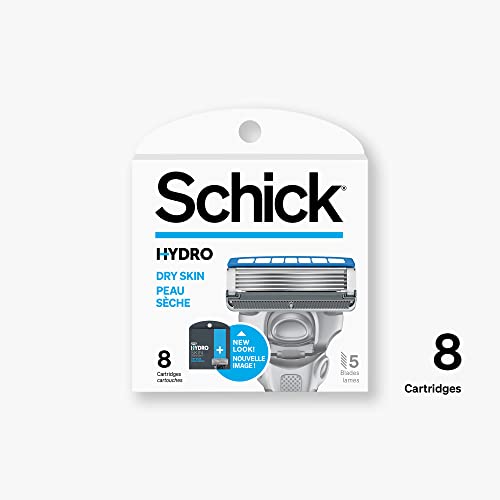 Schick Hydro 5 Sense Hydrate refills pack back view shows 5 blades for a smooth shave