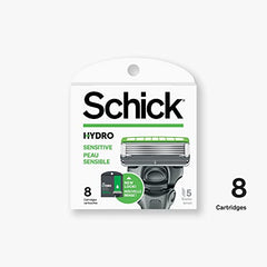Schick Hydro 5 Sense refills back view showing compatible pack sizes.