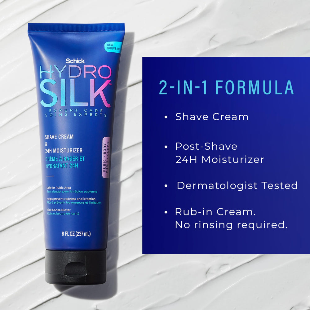 Close-up of bikini-area skin ready to be shaved with Hydro Silk cream