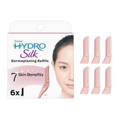 Schick Hydro Silk refill blades — six blades for smoother skin prep