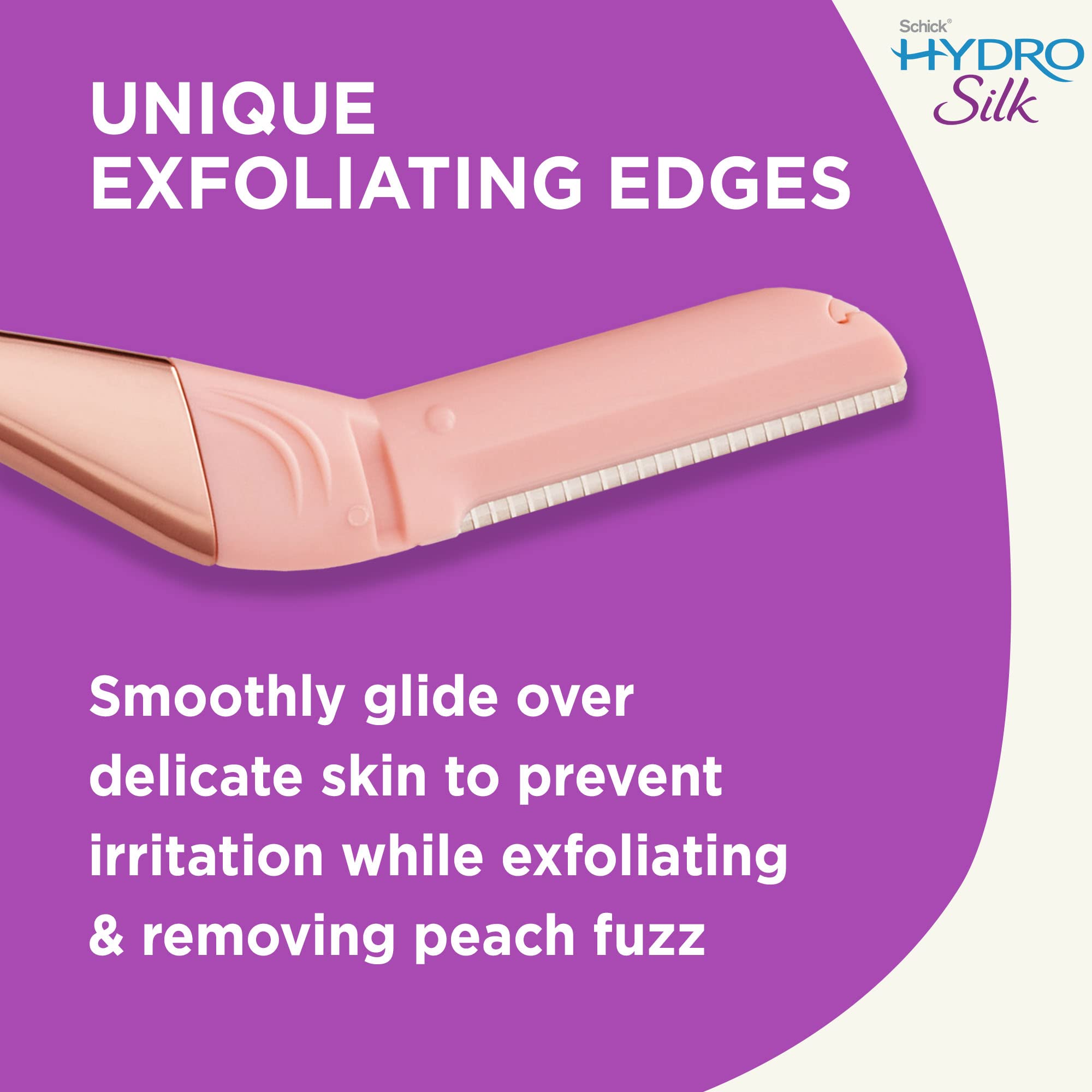 Schick Hydro Silk glow after dermaplaning — skin texture looks smoother