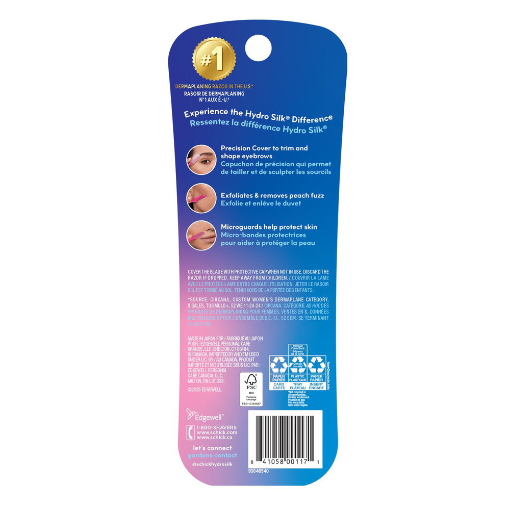 Schick Hydro Silk recycling information label promoting proper disposal