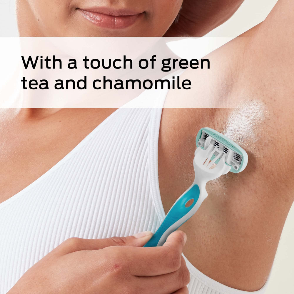 Schick Hydro Silk Sensitive razor ergonomic handle for secure grip