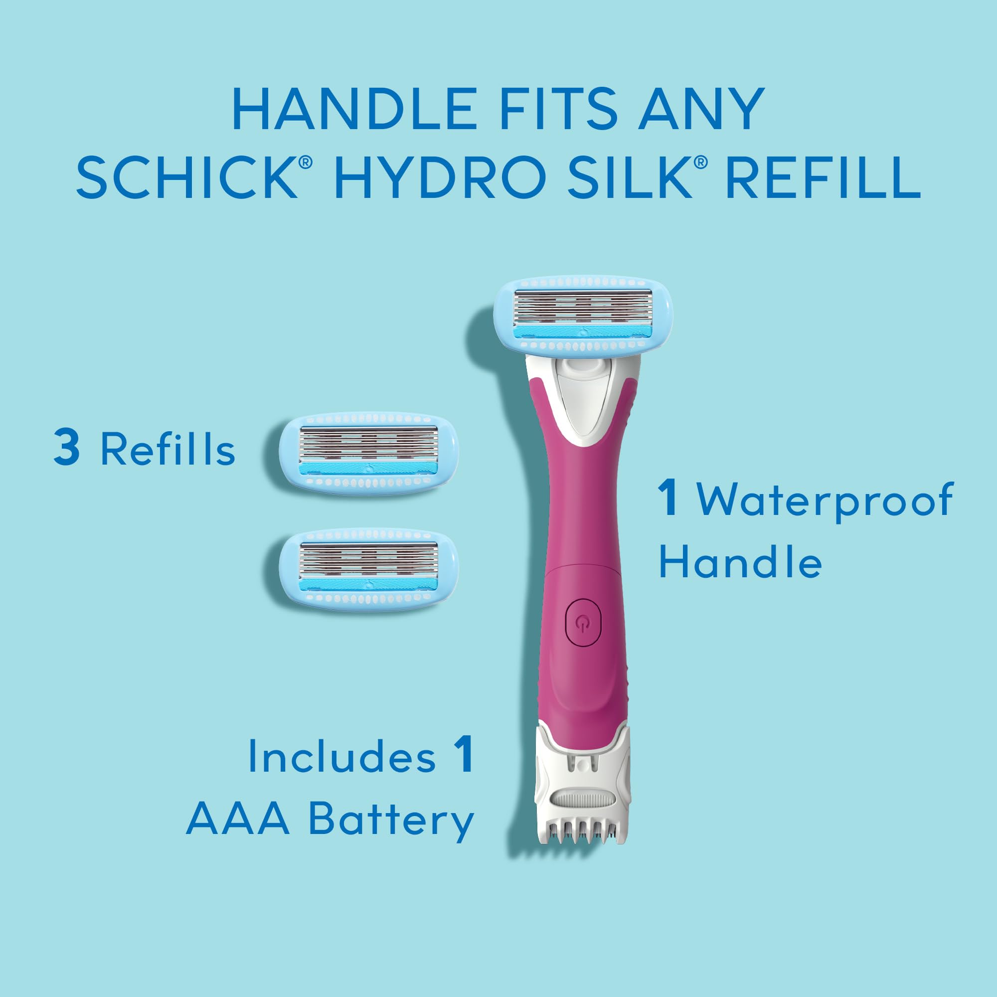 Schick Hydro Silk TrimStyle waterproof design enables safe use in shower