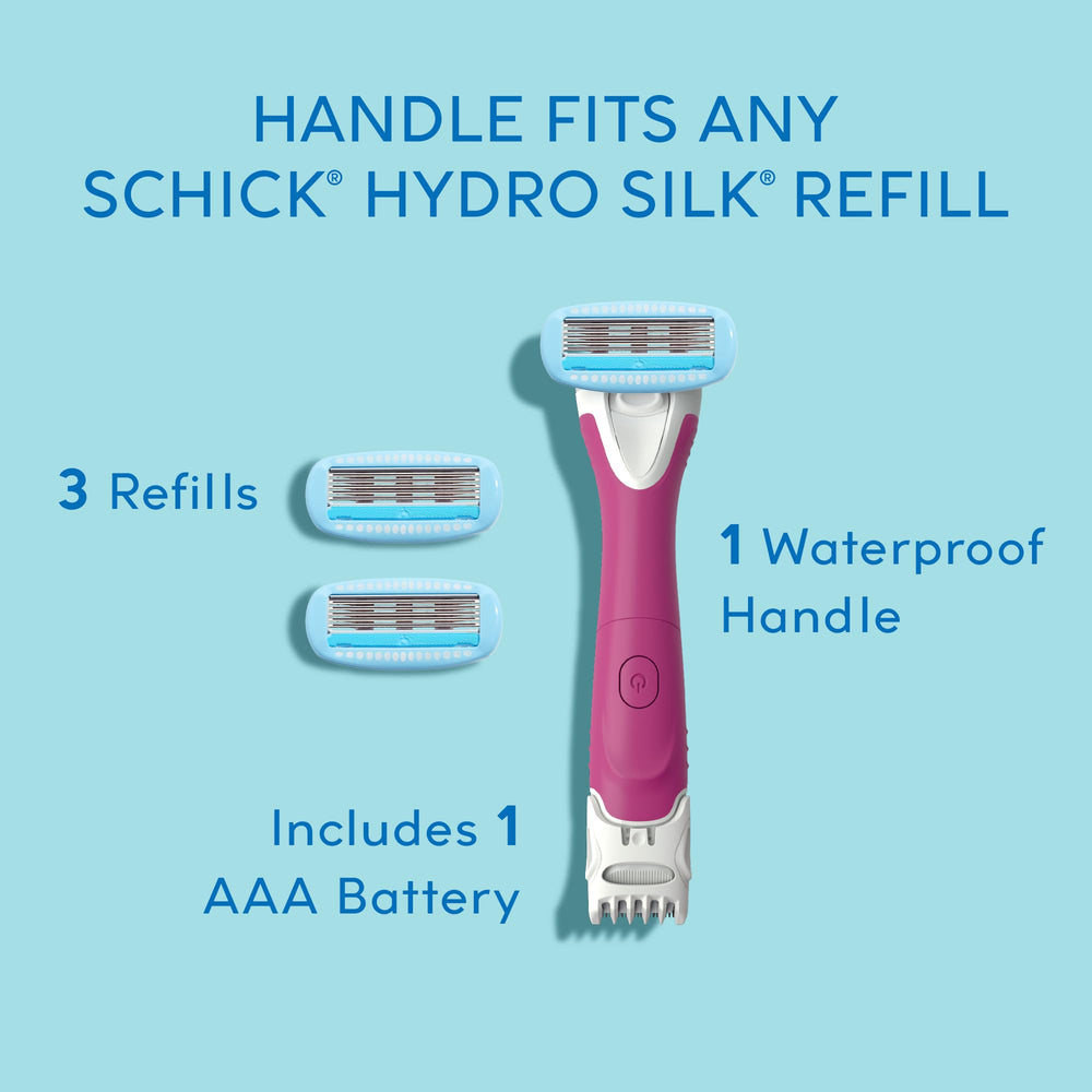 Schick Hydro Silk TrimStyle waterproof design enables safe use in shower