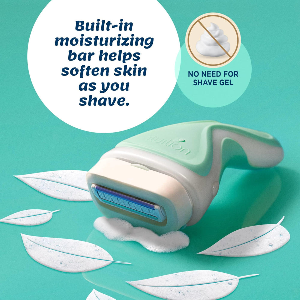 Schick Intuition 4 blade pivoting head gliding along body contours.