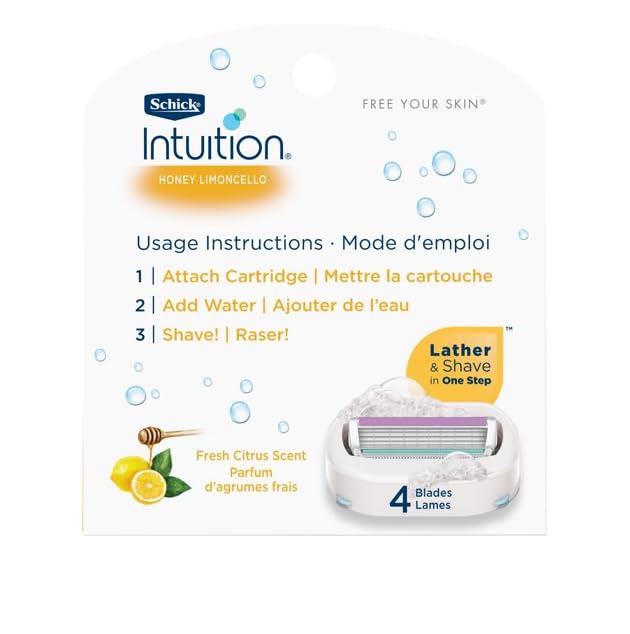 Schick Intuition Honey Limoncello contains shea butter to soften skin.