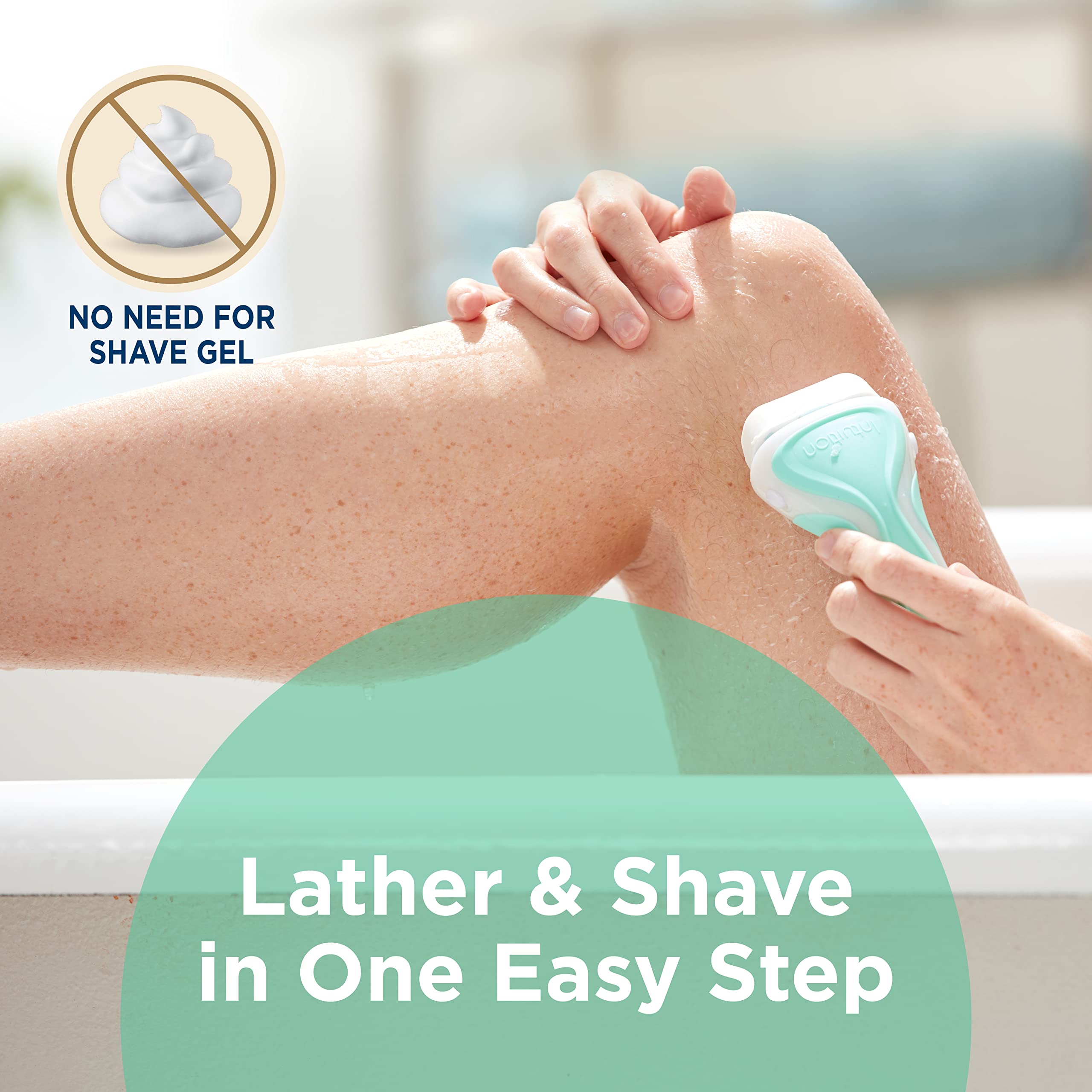 Schick Intuition one-step lather and shave in action without gel