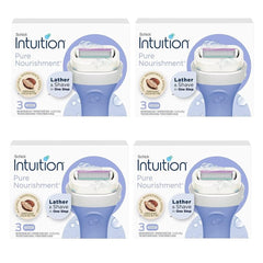 Schick Intuition Pure Nourishment refills pack shows 12 cartridges for easy shaving
