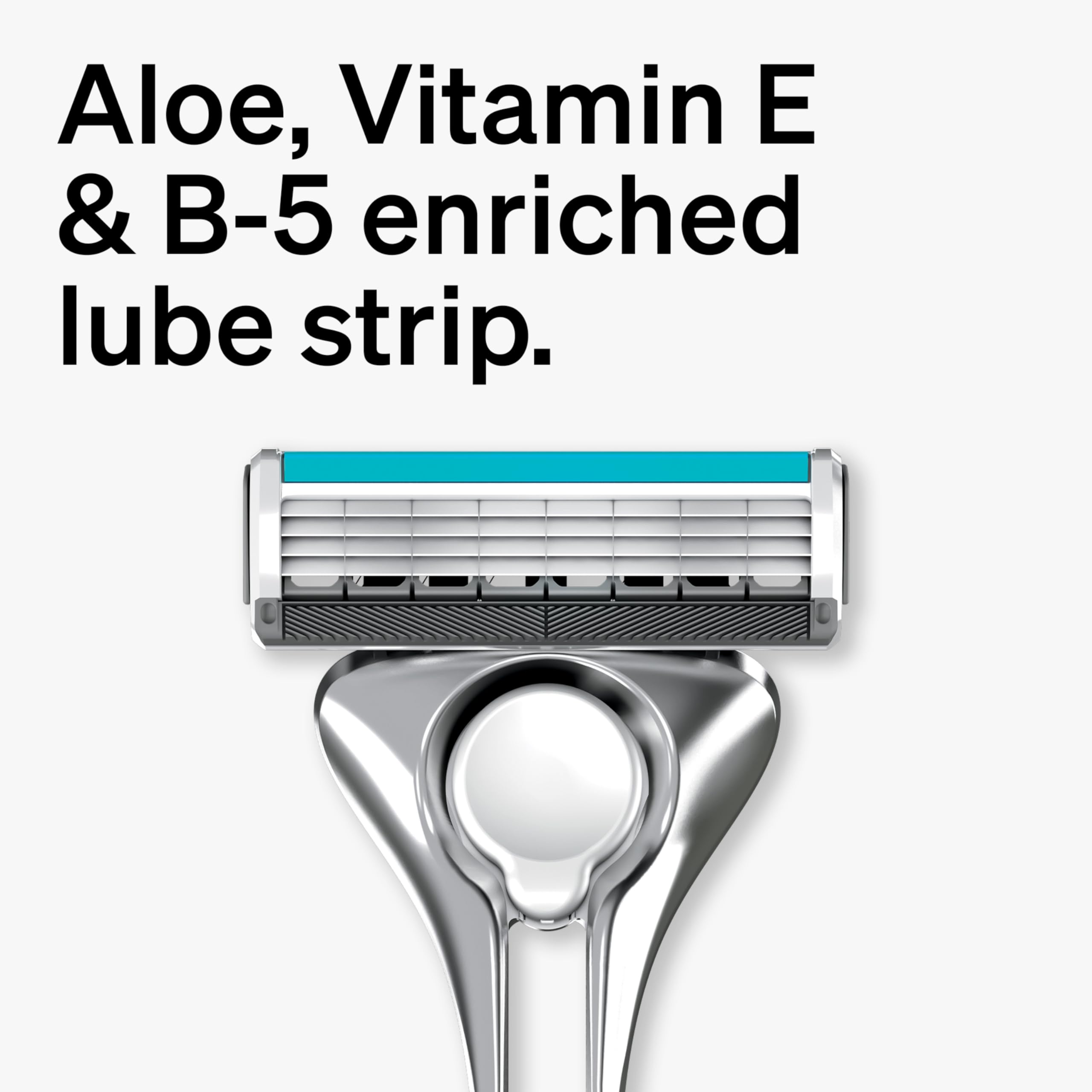 Schick Quattro Titanium refills include Aloe, Vitamin E, and Vitamin B5 for a smoother glide.