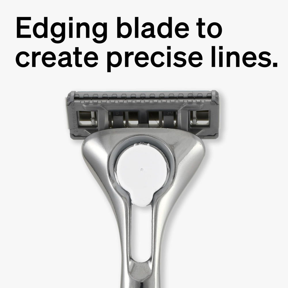 Schick Quattro Titanium refills lubricating strip with Aloe, Vitamin E, and Vitamin B5 for smooth glide.