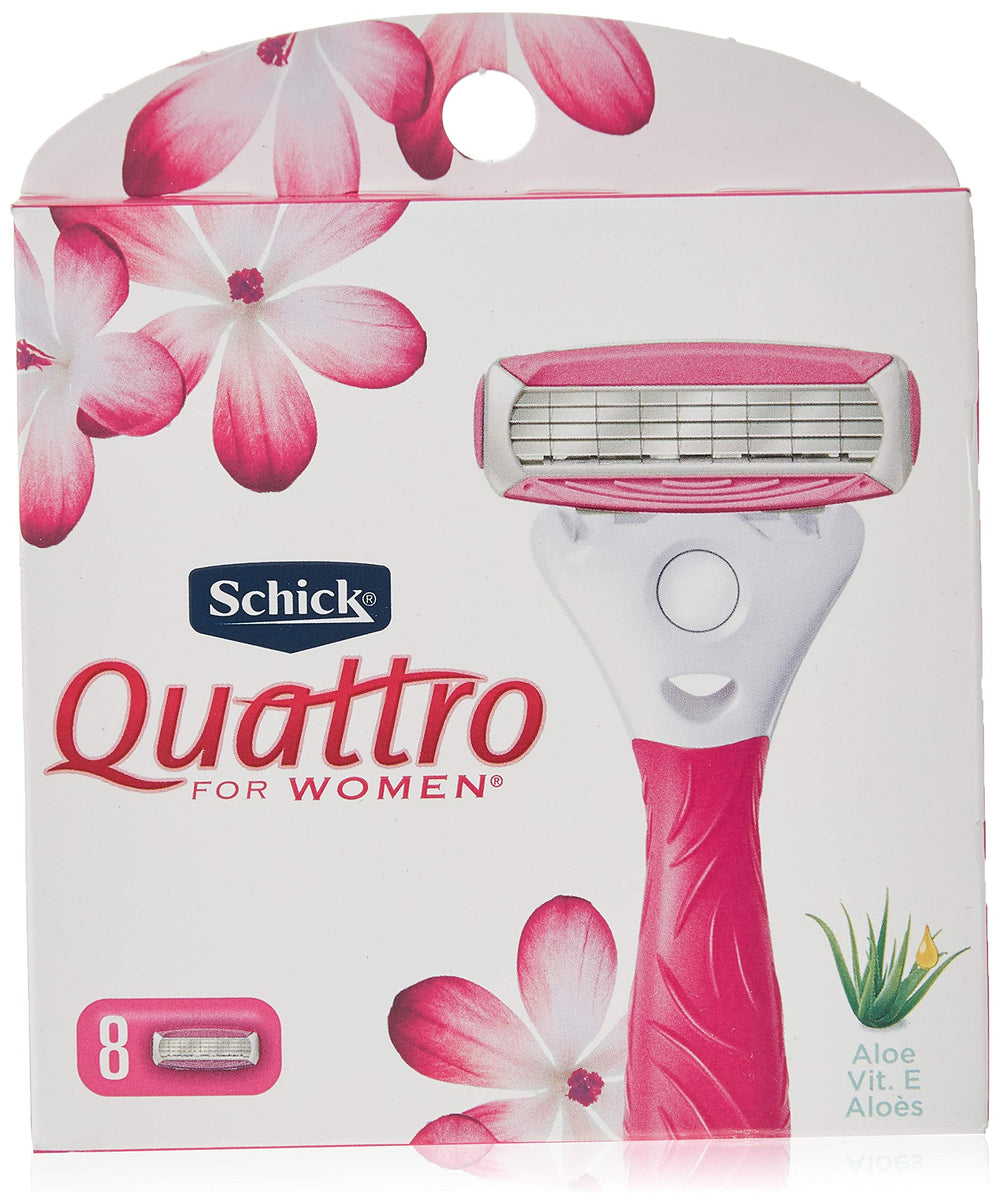 Schick Quattro for Women eight-blades refill close shave and smooth skin