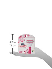 Schick Quattro for Women rubberized fuchsia-handle cartridge for secure control