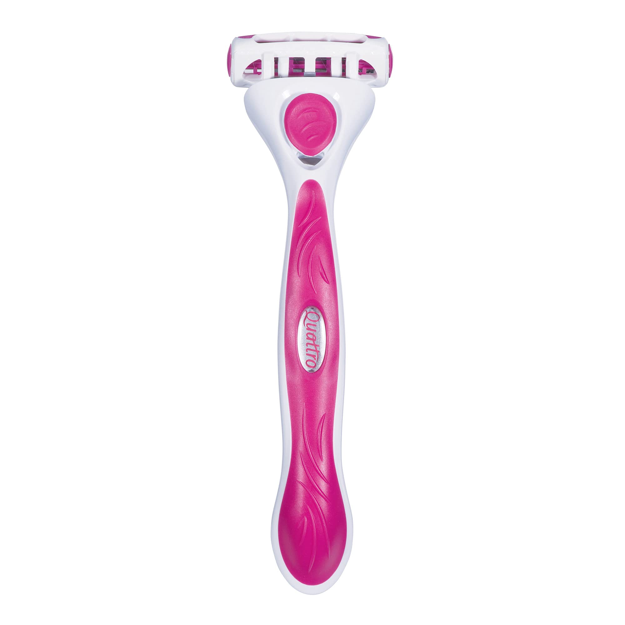 Schick Quattro value pack packaging shows razor and four refills for value.