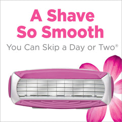 Schick Quattro four ultra-thin blade refills for long-lasting smoothness.