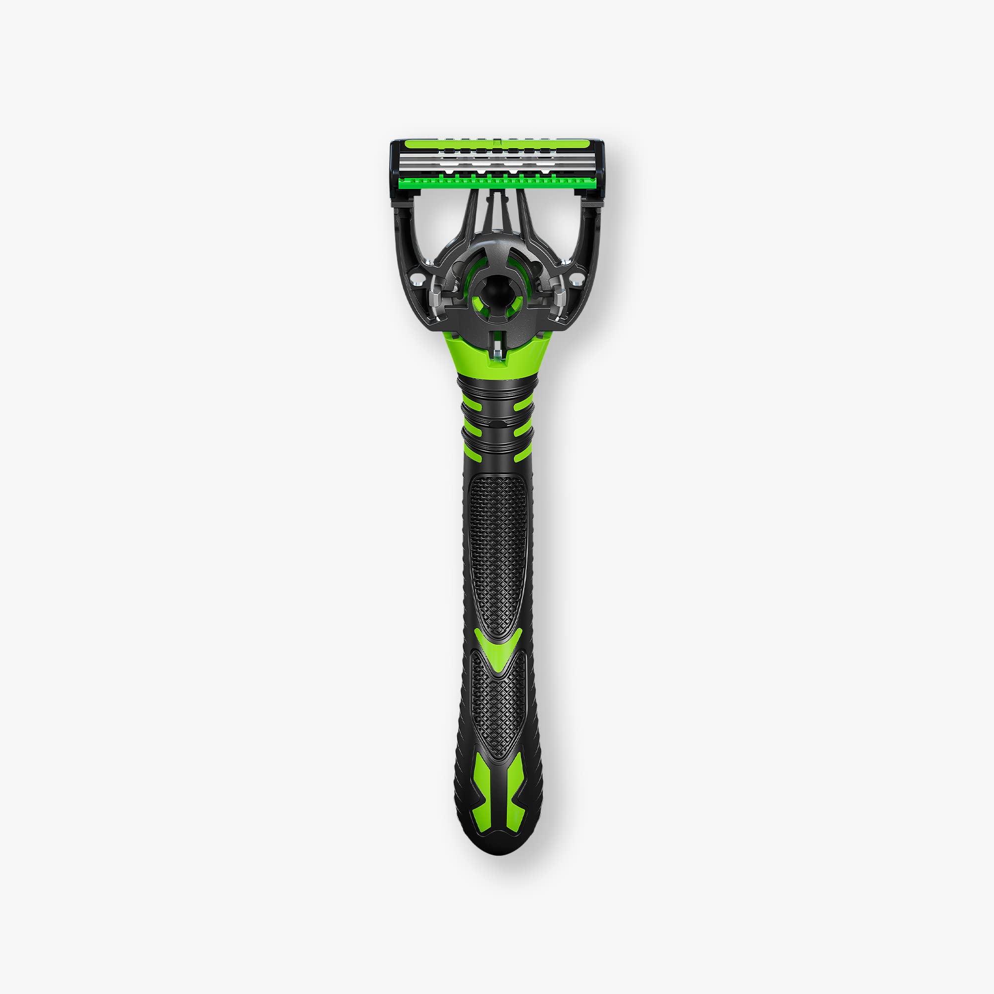 Schick Xtreme Pivot Ball Razor close shave with straight edge guidance visualization.