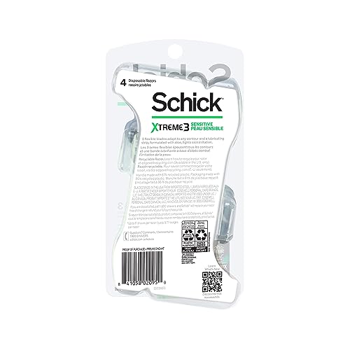 Schick Xtreme3 heavyweight-handle grip demonstrates non-slip control during shaving.