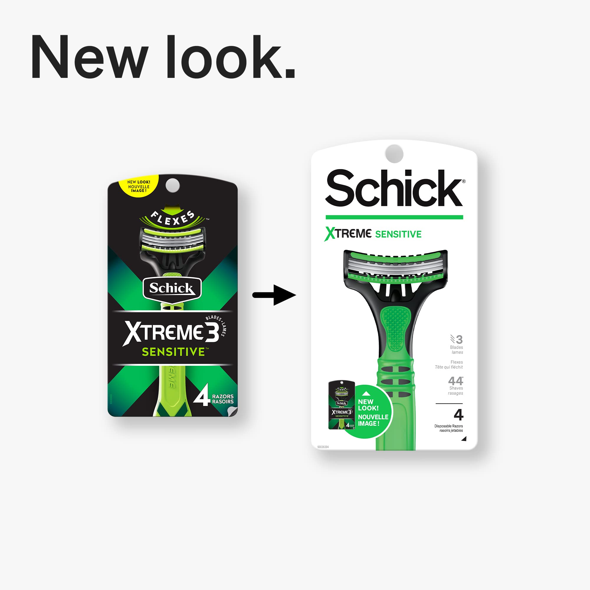 Schick Xtreme3 packaging-varies indicates travel-friendly packaging variants.