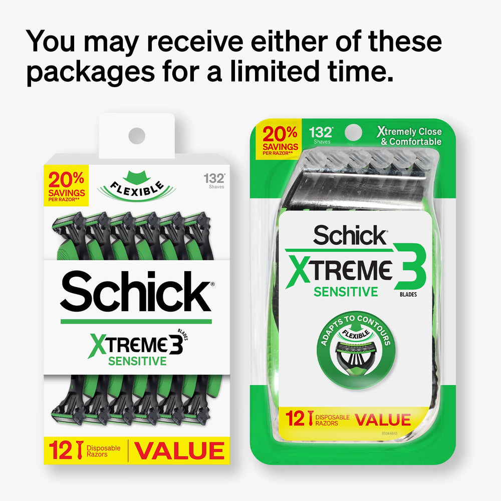Schick Xtreme3 Sensitive razor aloe lubricating strip for smooth glide