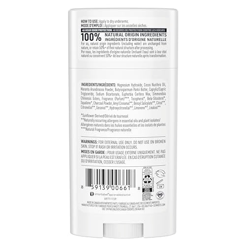 Schmidt's Charcoal & Magnesium deodorant-application demonstrates easy 1–2 swipe coverage.
