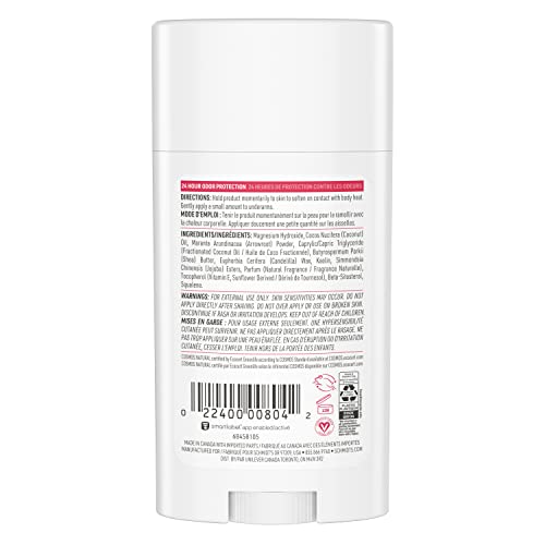 Close-up of Schmidt's deodorant stick application showing easy, small-amount use.