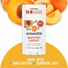 Schmidt's Grapefruit & Apricot ingredients magnesium highlight plant-based formula.