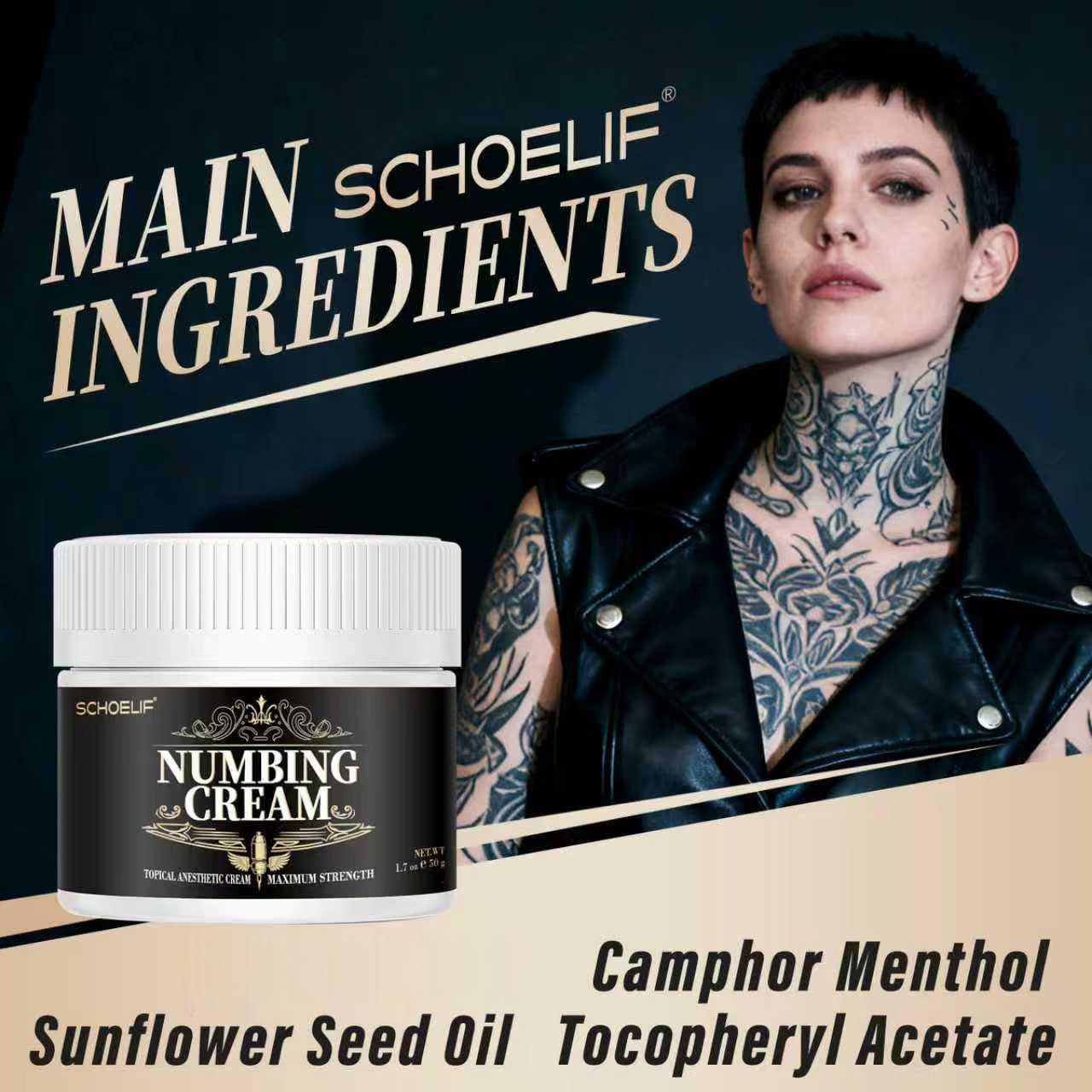 SCHOELIF compact 50g tube shown for convenient, portable use.