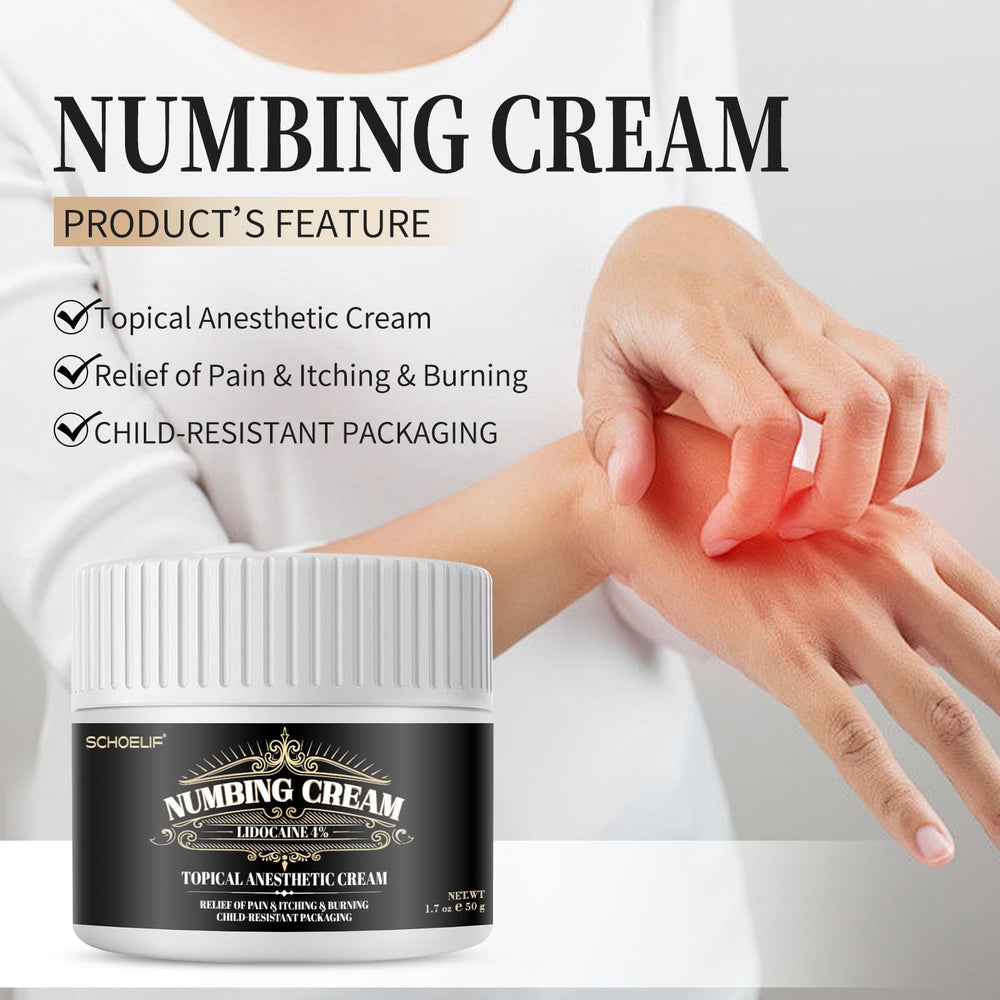 SCHOELIF Numbing Cream full-effect-45-60-min captures the timing window for longer-lasting relief.