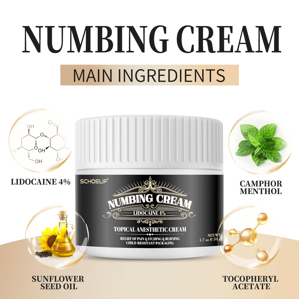 SCHOELIF Numbing Cream non-greasy-texture conveys lightweight, clean feel during use.