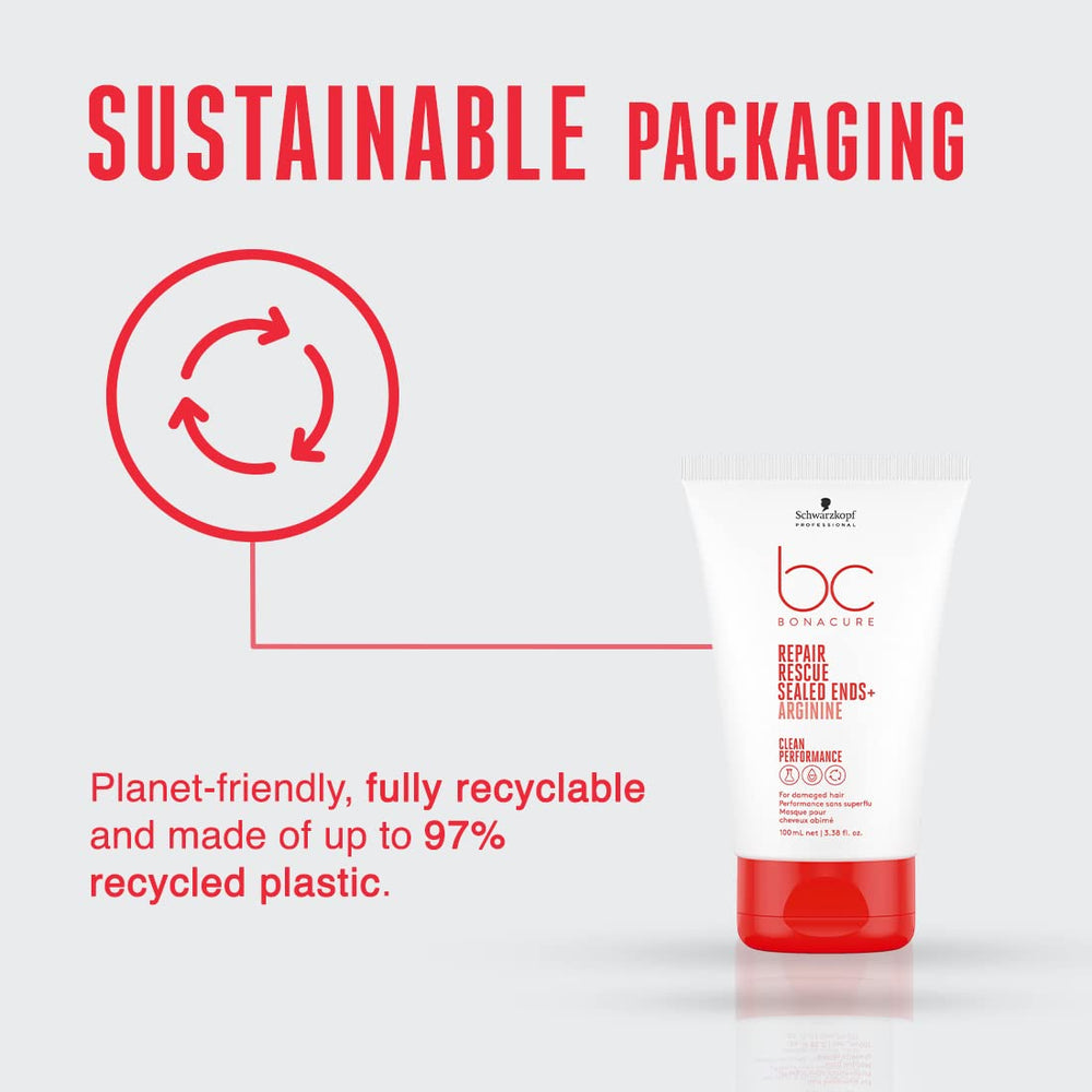 Schwarzkopf BC Bonacure Peptide Repair Rescue Sealed Ends ingredient-list focus and restoration science.