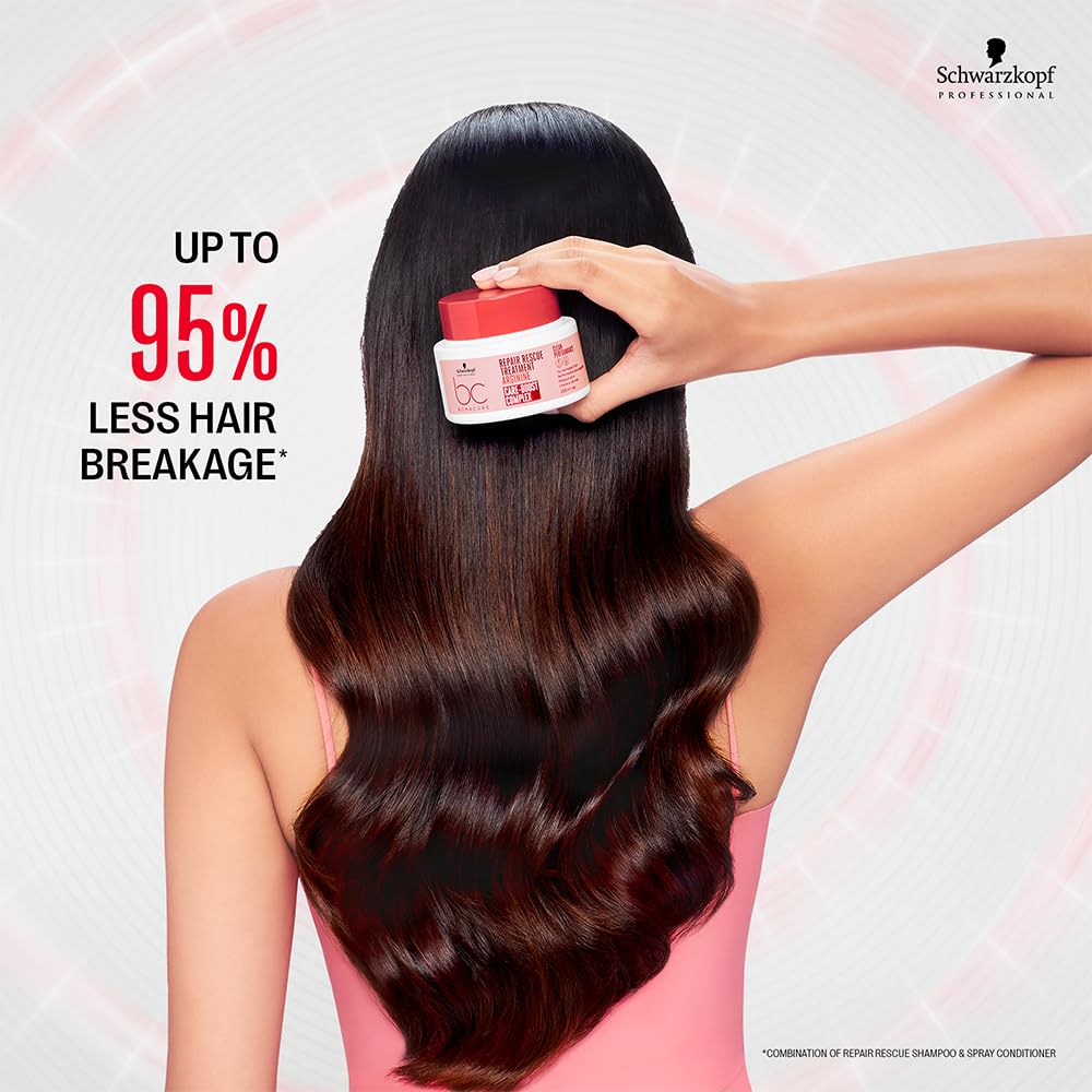 Schwarzkopf BC Peptide Repair Rescue Treatment packaging on shelf signals professional care.