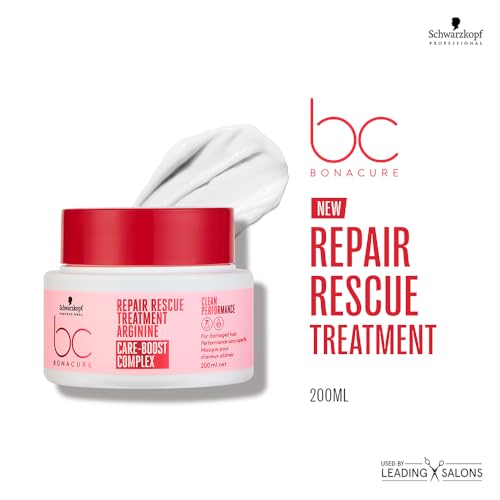 Schwarzkopf BC Peptide Repair Rescue Treatment pump demonstrates easy application.