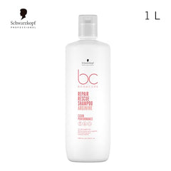 Schwarzkopf Bonacure Peptide Rescue Micellar Shampoo foamy lather close-up shows smooth, manageable hair.