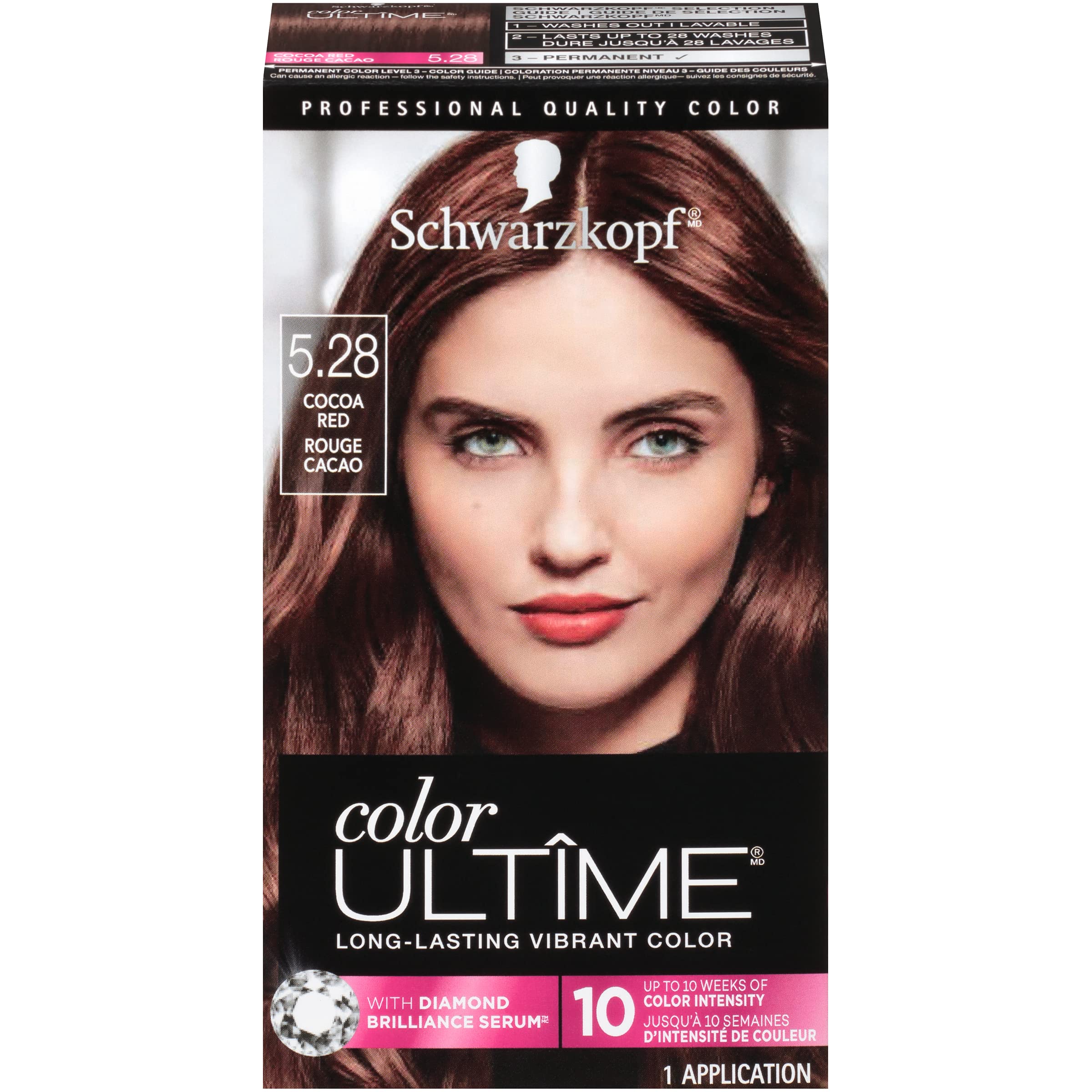 Schwarzkopf Color Ultime long-hair application scene shows full-coverage potential.