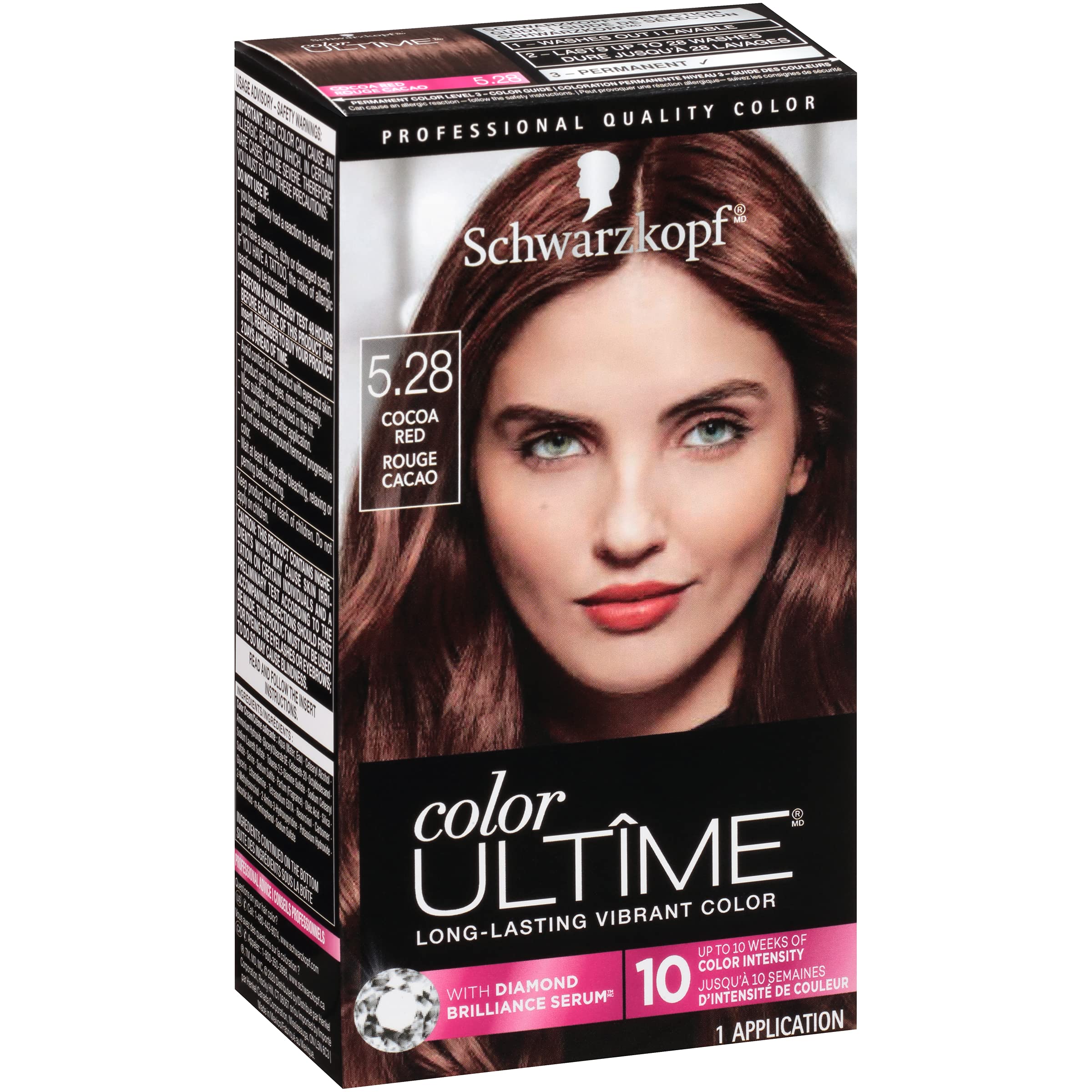 Schwarzkopf Color Ultime shiny finish close-up reveals diamond-like gloss.