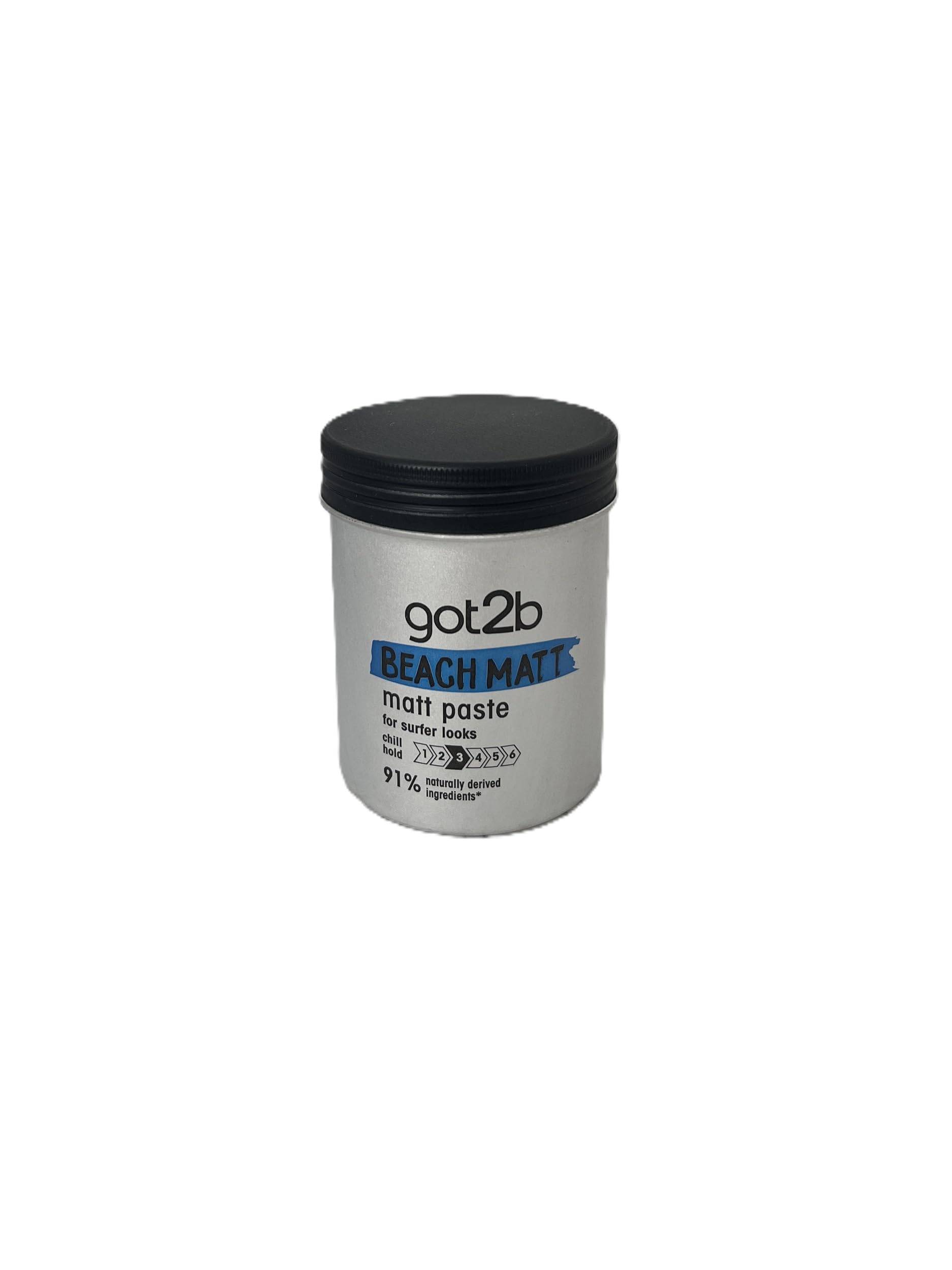 Schwarzkopf Got2b Beach Matt paste 100ml display highlights matte texture and surf-ready results.