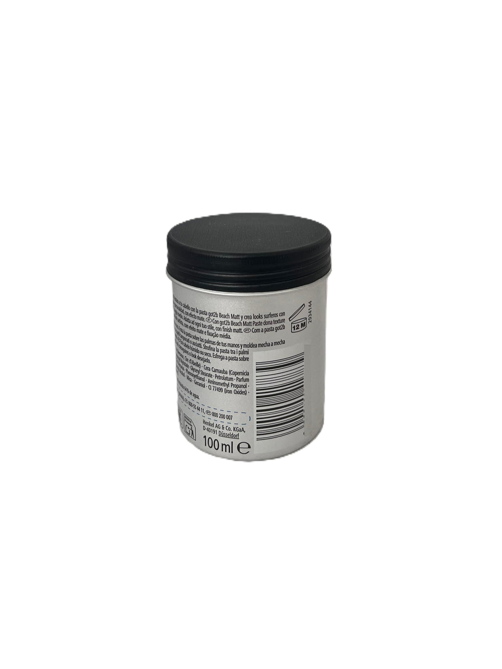 Schwarzkopf Got2b Beach Matt paste close-up demonstrates medium hold for textured styles.