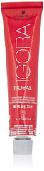 Schwarzkopf Igora Royal 5-0 light brown swatches show natural tone and gray coverage.