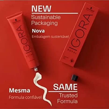 Schwarzkopf Igora Royal 7-1 finished shade displays even coverage and shine.