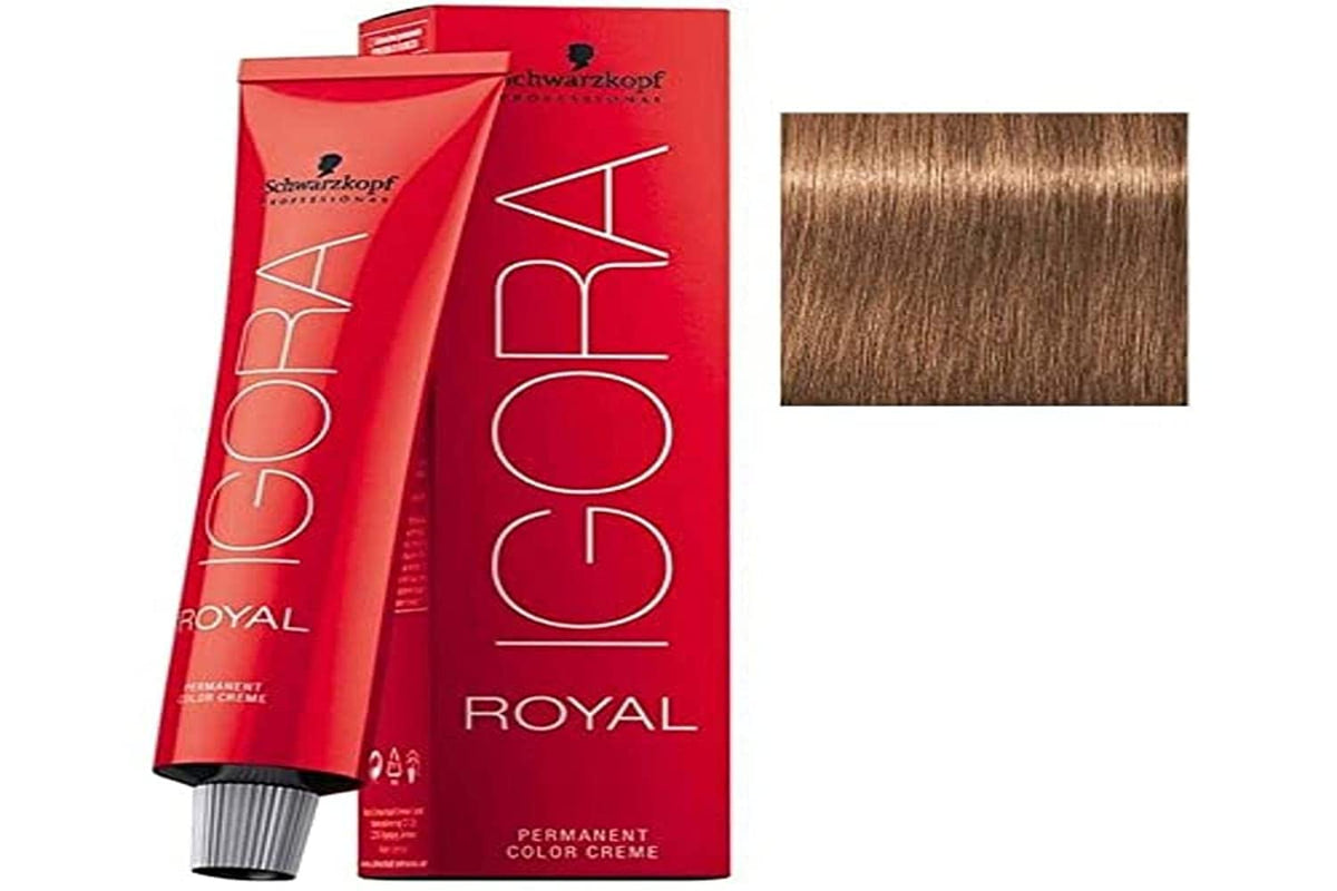 Schwarzkopf Igora Royal 7-65 box shows premium packaging for reliable salon color.